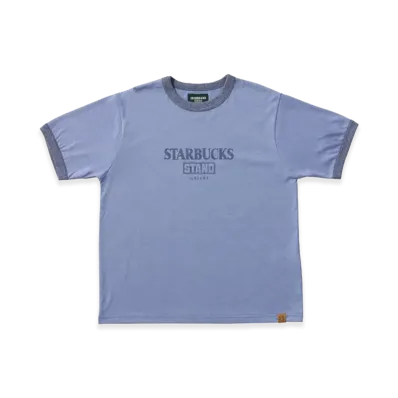 STARBUCKS STAND x BEAMS Logo Ringer T-Shirt "Heather Blue"