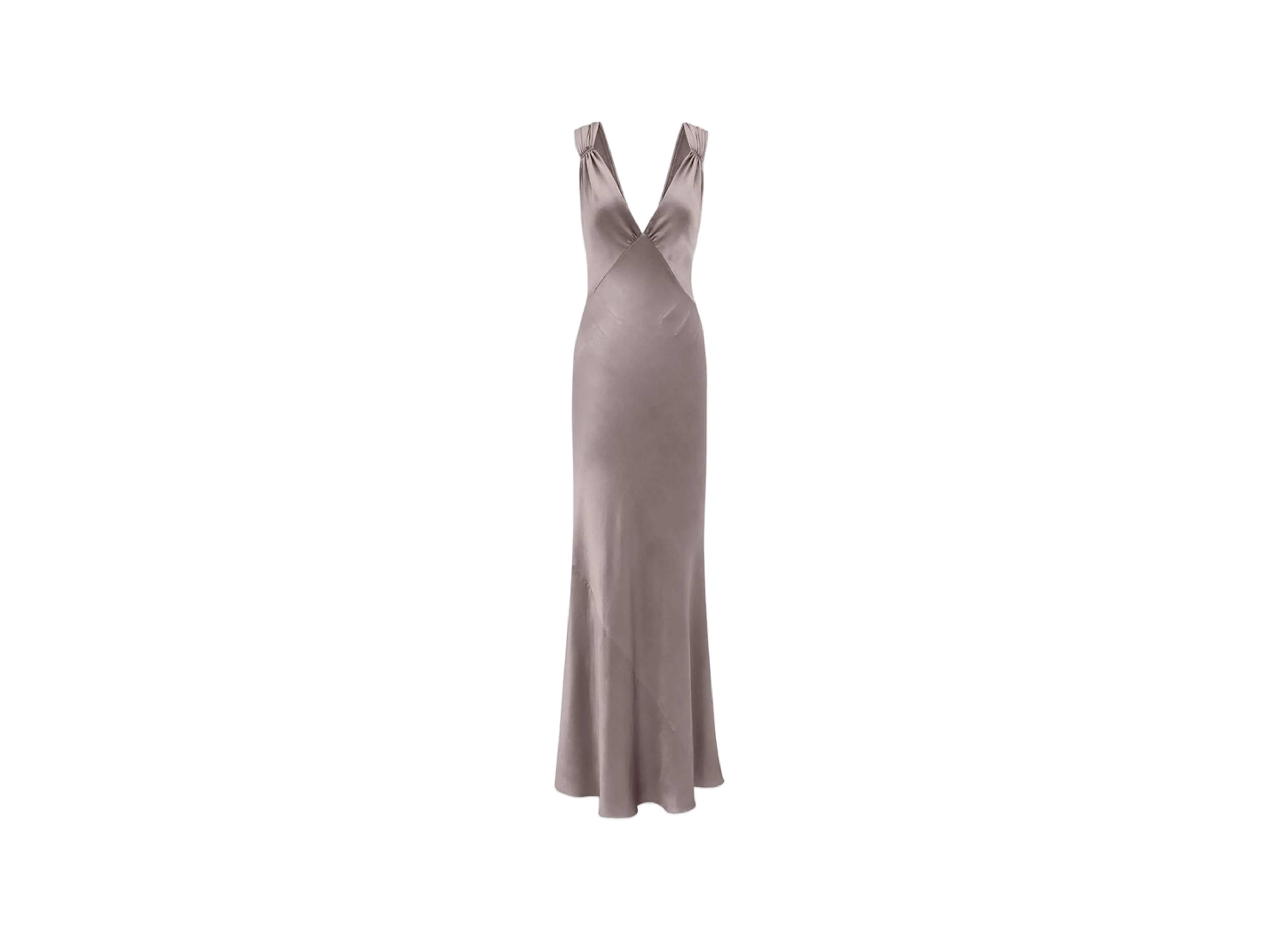 Saint Laurent Women's Cross-Back Dress in Silk Satin
"Taupe Rose"