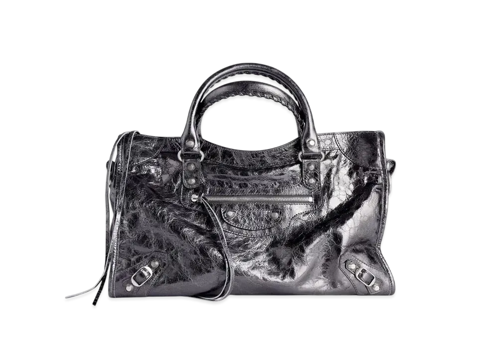 BALENCIAGA Le City Medium Bag Metallized "Steel Gray"