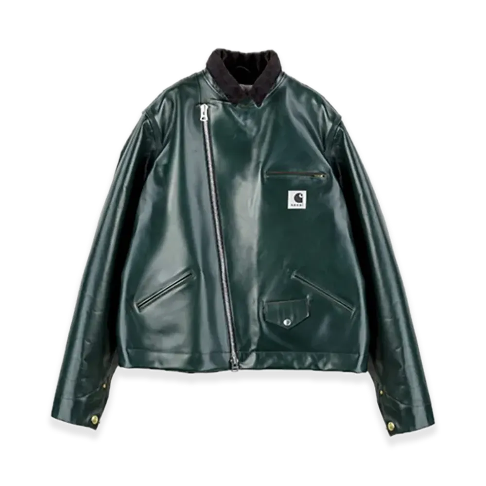 sacai x Carhartt WIP Leather Jacket Mens "Green"