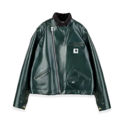sacai x Carhartt WIP Leather Jacket Mens "Green"