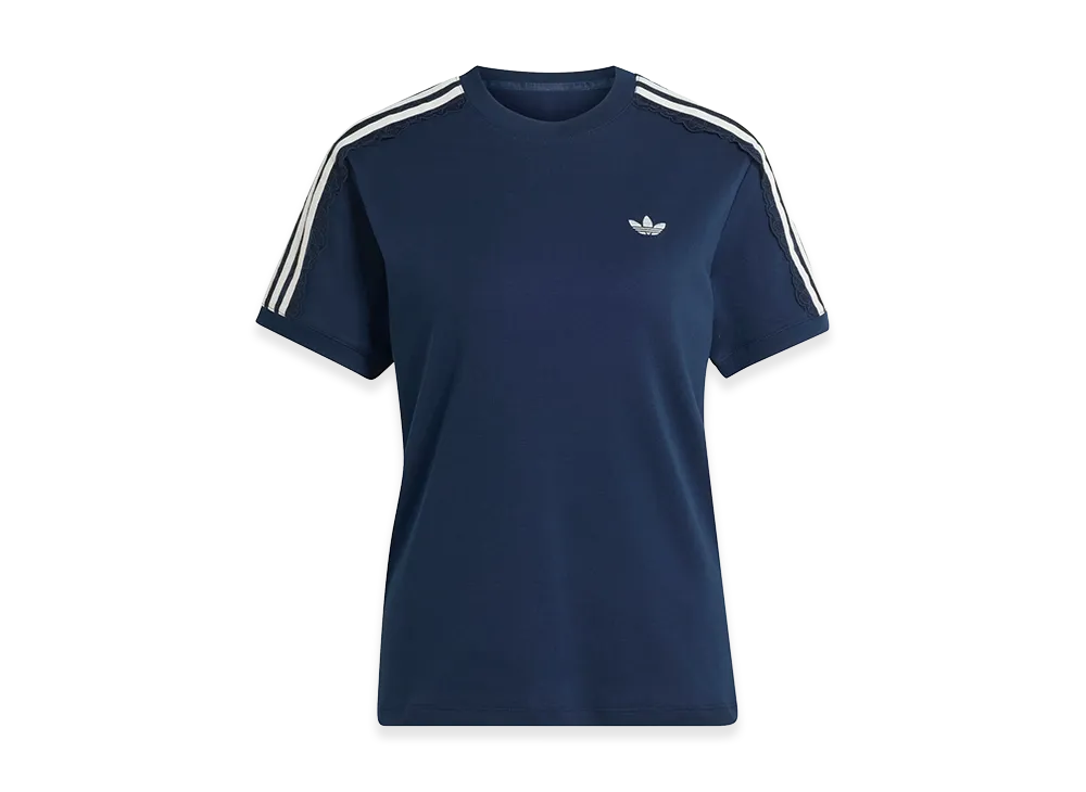 adidas Women's Lace 3-Stripes T-Shirt "Collegiate Navy"