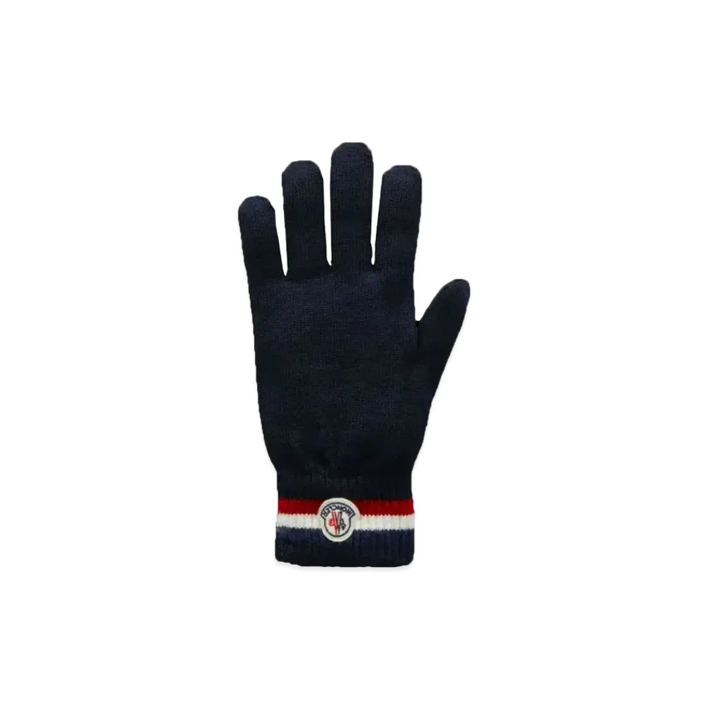 MONCLER Tricolour Knit Gloves "Night Blue"