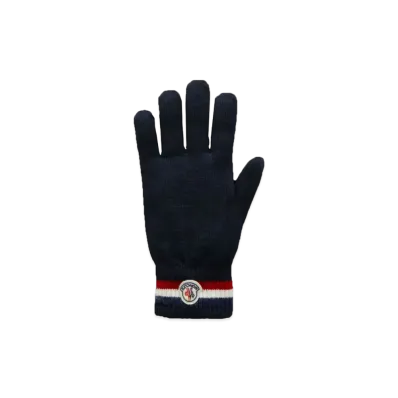 MONCLER Tricolour Knit Gloves "Night Blue"