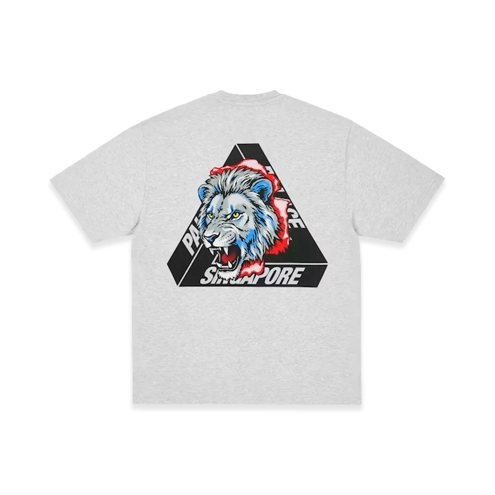 PALACE SINGAPORE Tri-Ferg T-Shirt "Grey Marl"