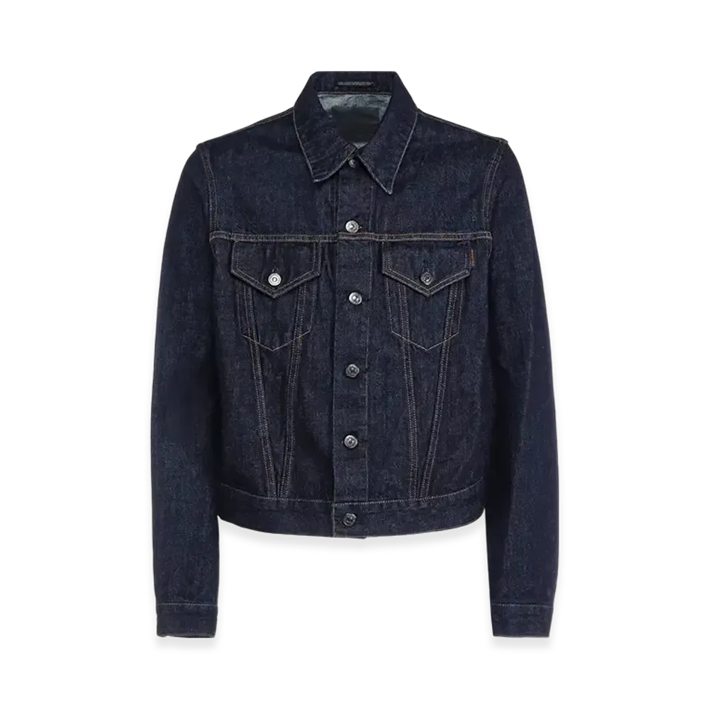 Yohji Yamamoto POUR HOMME Sp 14OZ Denim Button-Down Jacket "Blue"