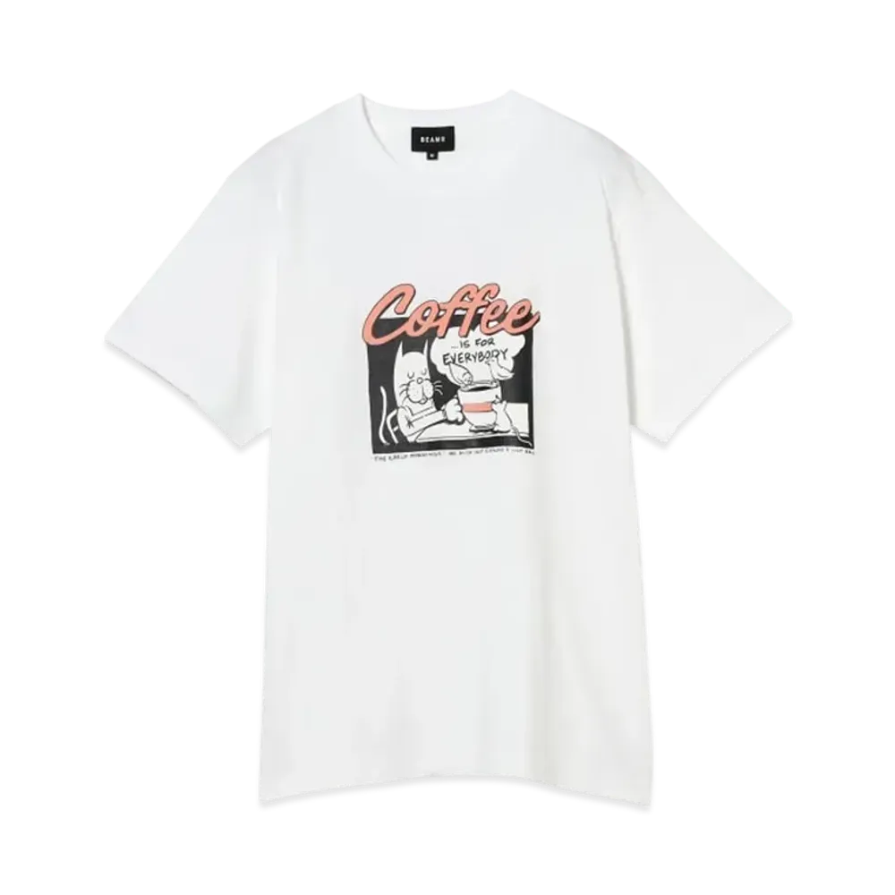 BEAMS Coffee Is For Everybody T-Shirt "White"