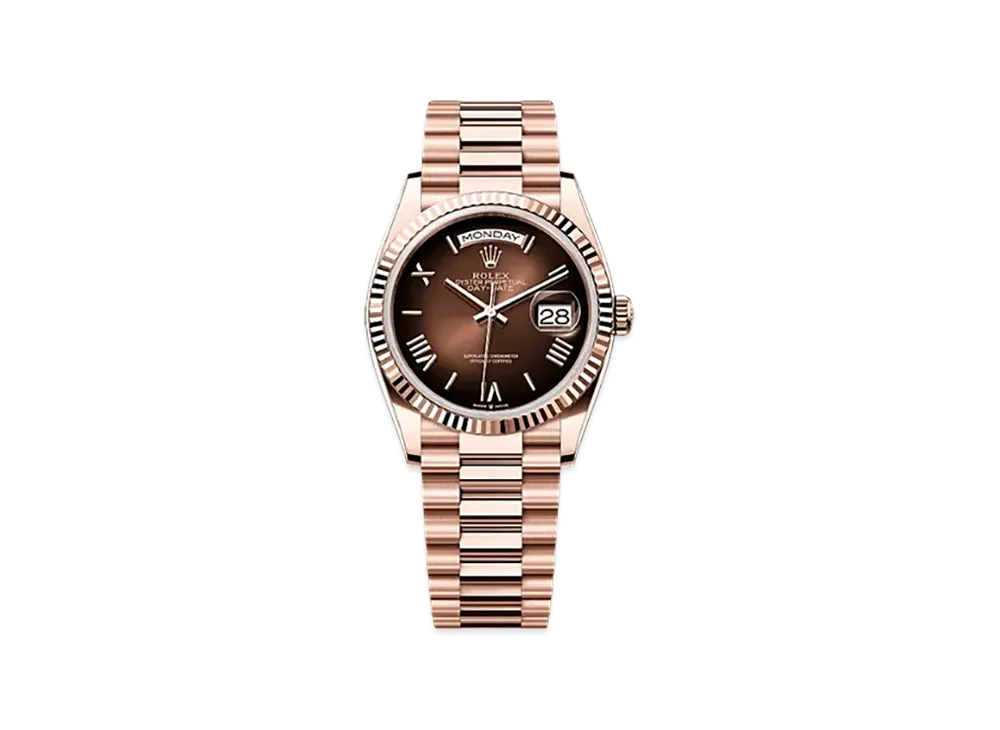 ROLEX Day-Date 36mm Everose Gold 128235 "Brown Ombre"
