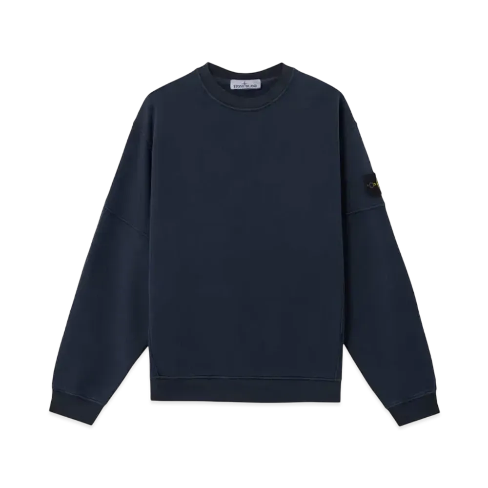 Stone Island 6100032 Organic Cotton Diagonal Fleece Old Effect "Navy Blue"