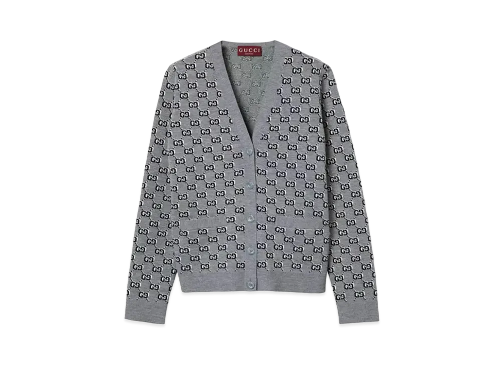 グッチ GGシャドウ ウールジャカード カーディガン 