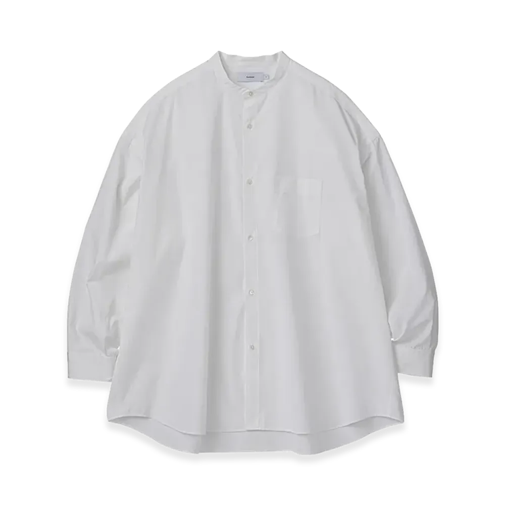 Graphpaper High Count Band Collar Round Cut Oversized Shirt "White"