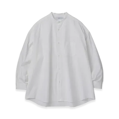 Graphpaper High Count Band Collar Round Cut Oversized Shirt "White"