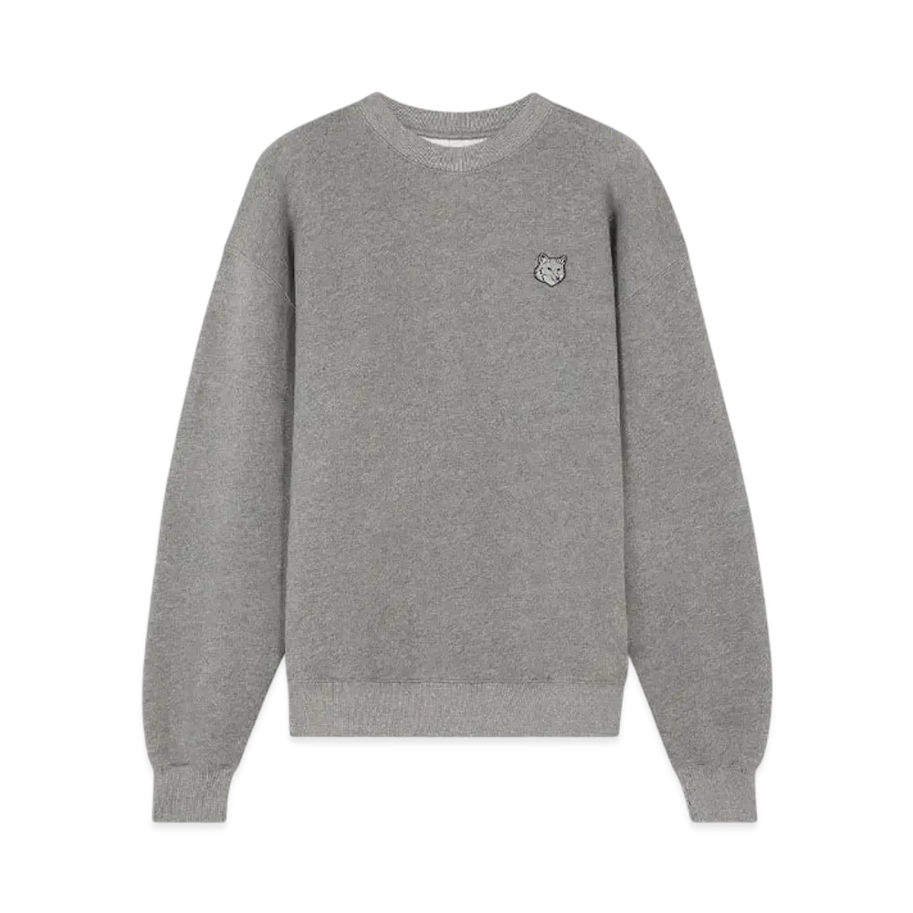Maison Kitsune Women'S Bold Fox Head Patch Comfort Sweatshirt "Medium Grey Melange"