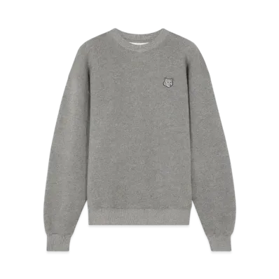 Maison Kitsune Women'S Bold Fox Head Patch Comfort Sweatshirt "Medium Grey Melange"