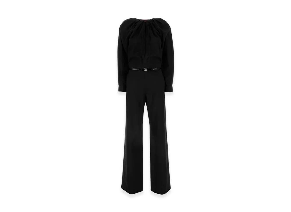 GUCCI Women's Stretch Wool Jumpsuit "Black"