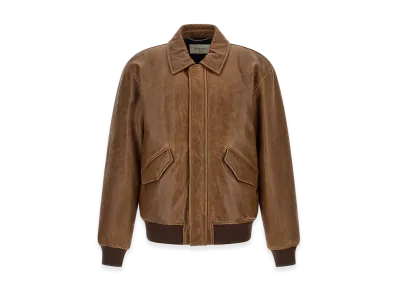 Saint Laurent Vintage Leather Bomber Jacket "Brown"