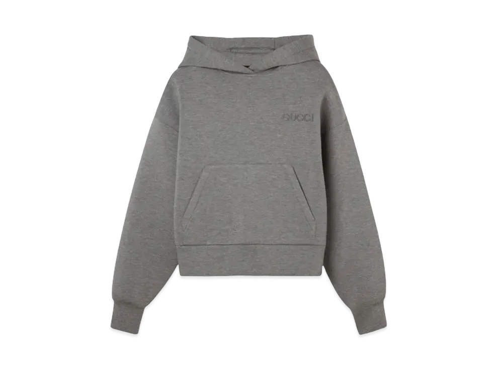 GUCCI Viscose Jersey Hooded Sweatshirt "Grey"