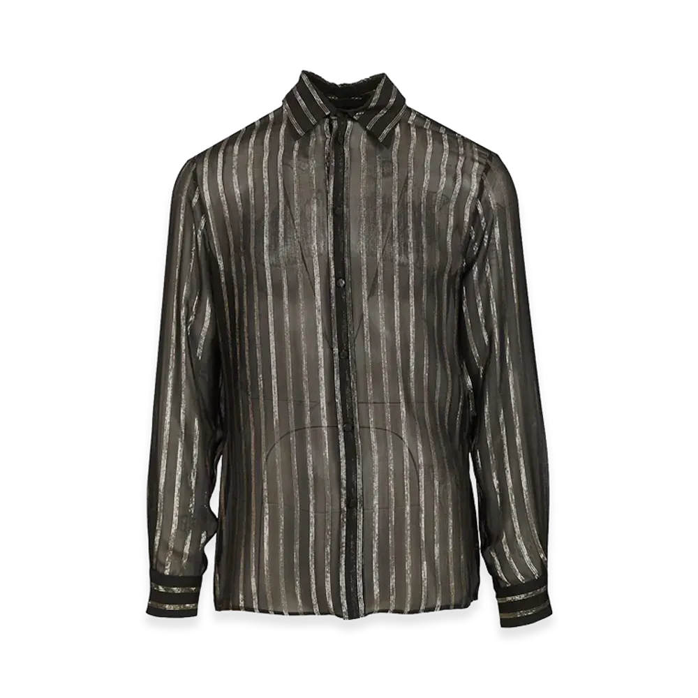 Valentino Silk And Lurex Chiffon Shirt "Black"
