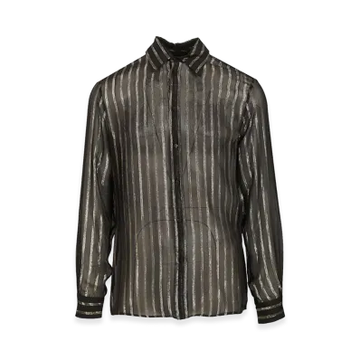 Valentino Silk And Lurex Chiffon Shirt "Black"