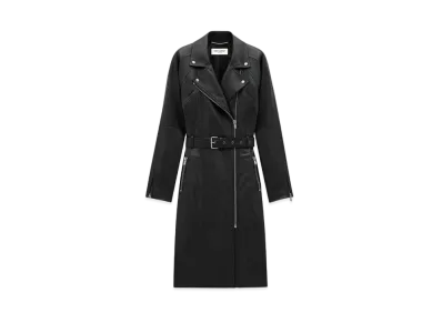 Saint Laurent Women's Biker Coat in Lambskin "Black"