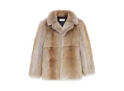 Saint Laurent Women's Coat in Shearling "Craie"