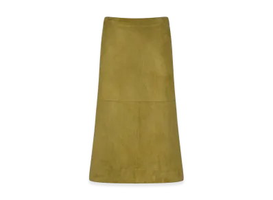 Bottega Veneta Women's Suede Leather Midi Skirt "Green"