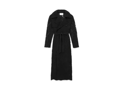 Saint Laurent Women's Trench Coat in Lace "Black"