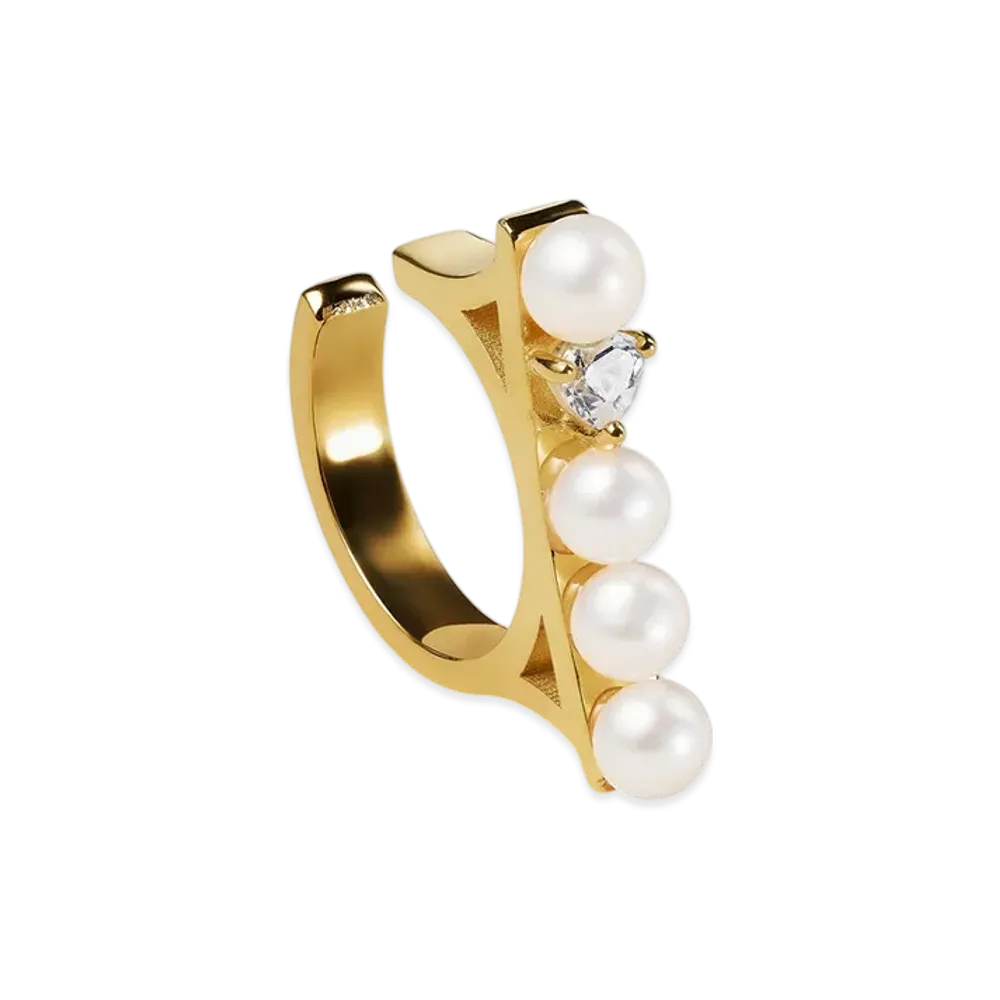 GOD ONLY KNOWS Pearl Ear Cuff "Gold"