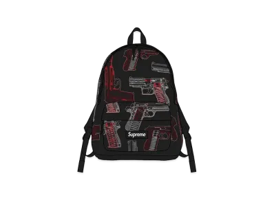 Supreme Guns Embroidered Leather Backpack "Black"