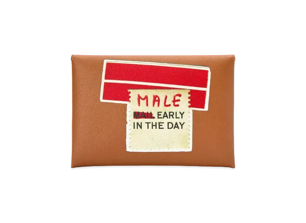 LOEWE Mail Envelope Pouch In Classic Calfskin "Tan"