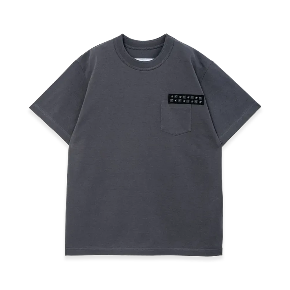 sacai Studded Cotton Jersey T-Shirt "Gray"