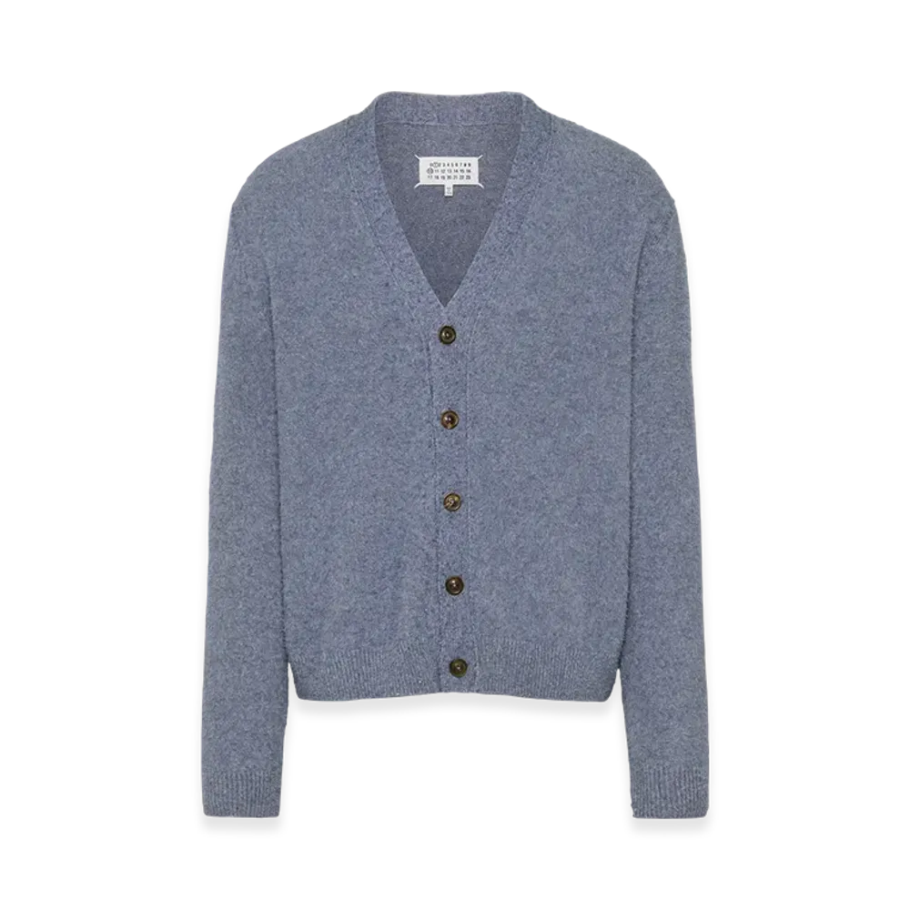 Maison Margiela Men's Pilling Knit Cardigan "Blue Jeans"