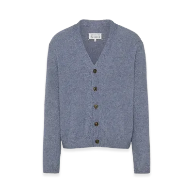 Maison Margiela Men's Pilling Knit Cardigan "Blue Jeans"