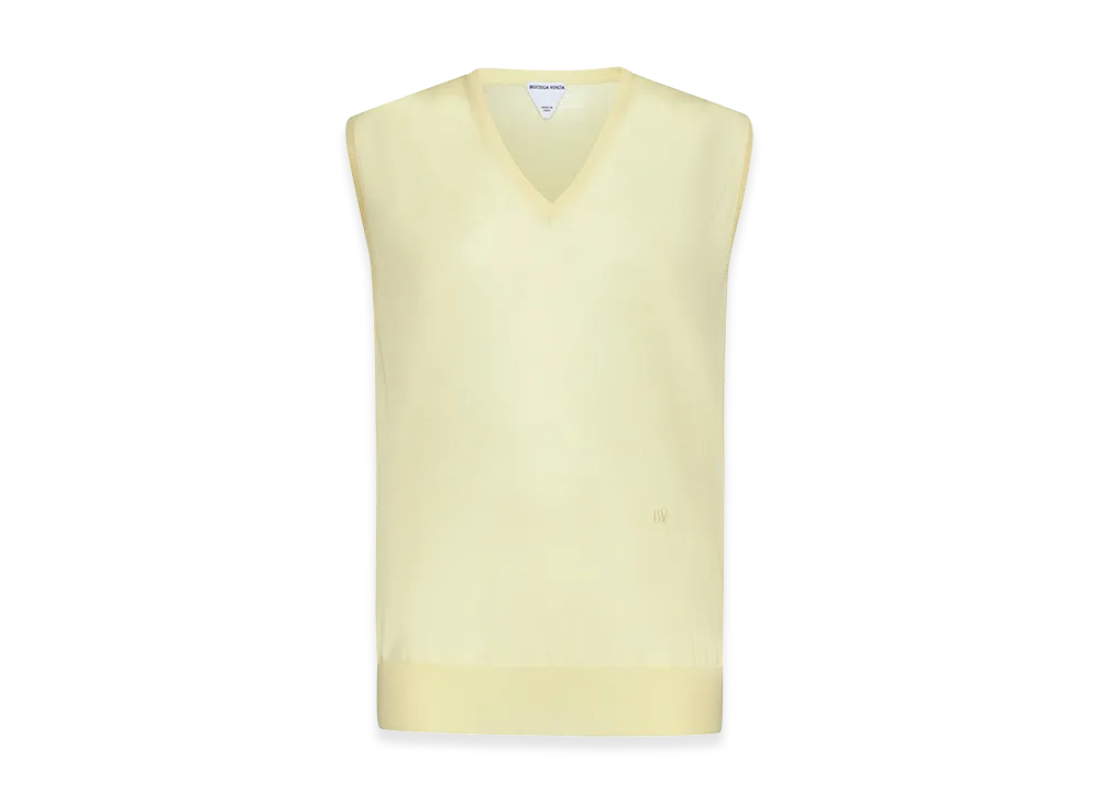 Bottega Veneta Women's Cotton Blend Vest "Pastel Yellow"