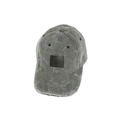Acne Studios Leather Face Patch Cap "Carbon Gray"