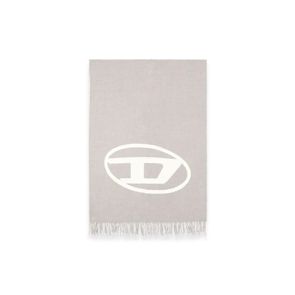 Diesel S-Tevie Reversible Two Tone Wool Scarf "White Gray"