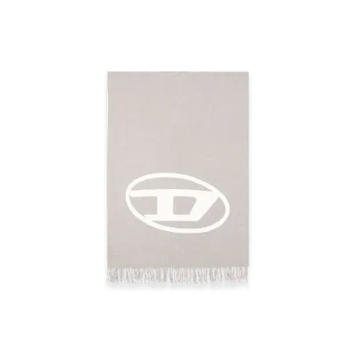 Diesel S-Tevie Reversible Two Tone Wool Scarf "White Gray"