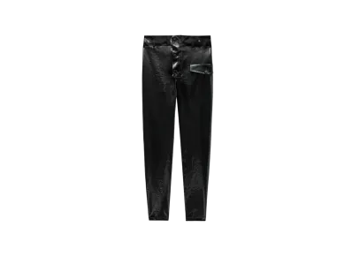 Saint Laurent Women's Paperbag Pants in Coated Cotton "Black"