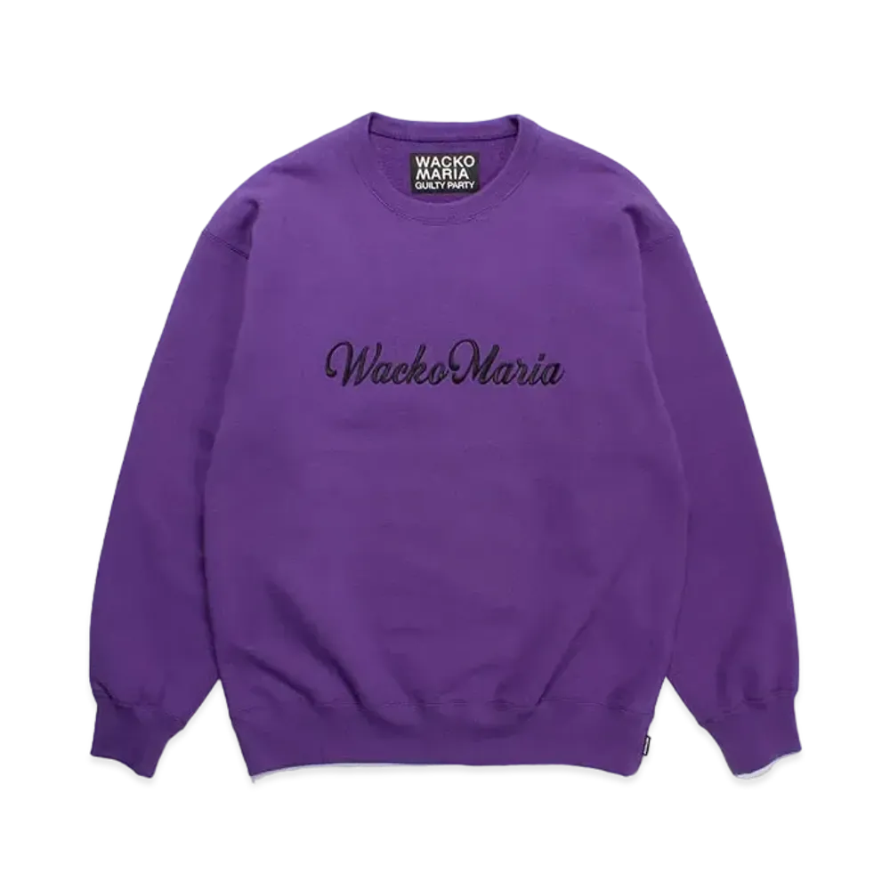 WACKO MARIA Heavy Weight Crew Neck Sweat Shirt "Purple"