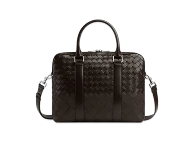 Bottega Veneta Intrecciato Slim Briefcase "Fondant"