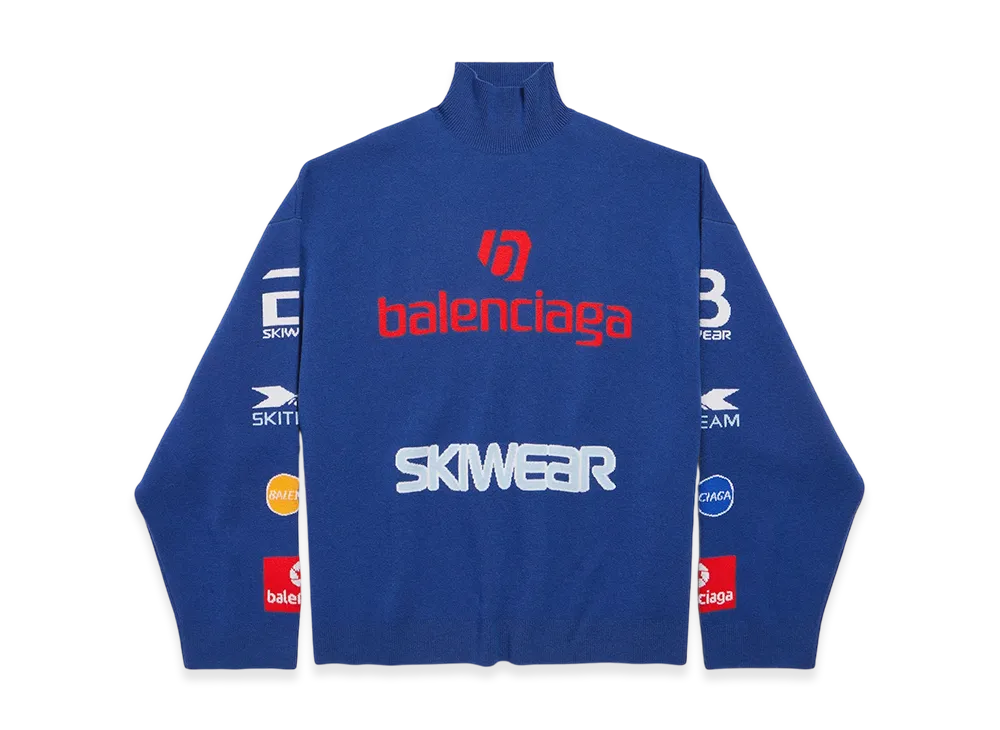 BALENCIAGA Sponsor Long Sleeve Turtleneck "Blue/Multicolor"
