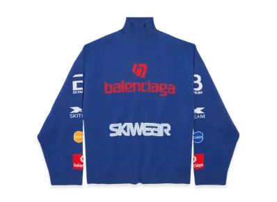 BALENCIAGA Sponsor Long Sleeve Turtleneck "Blue/Multicolor"