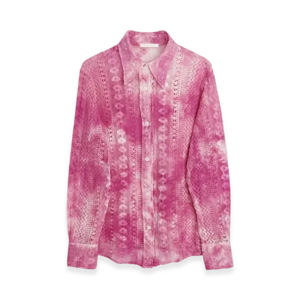 OUR LEGACY Women's 70S Line Shirt Cotton Crochet "Tie Dye"