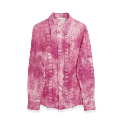 OUR LEGACY Women's 70S Line Shirt Cotton Crochet "Tie Dye"