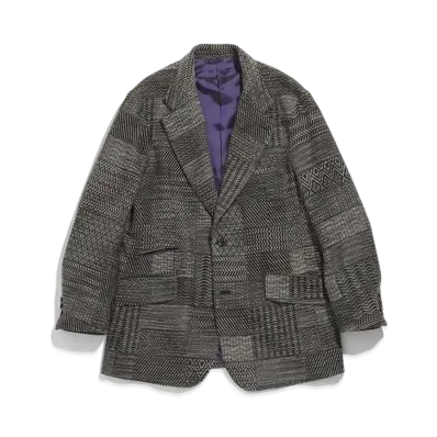 Needles 2B JACKET - W/N MULTI PATTERN JQ. "Charcoal"