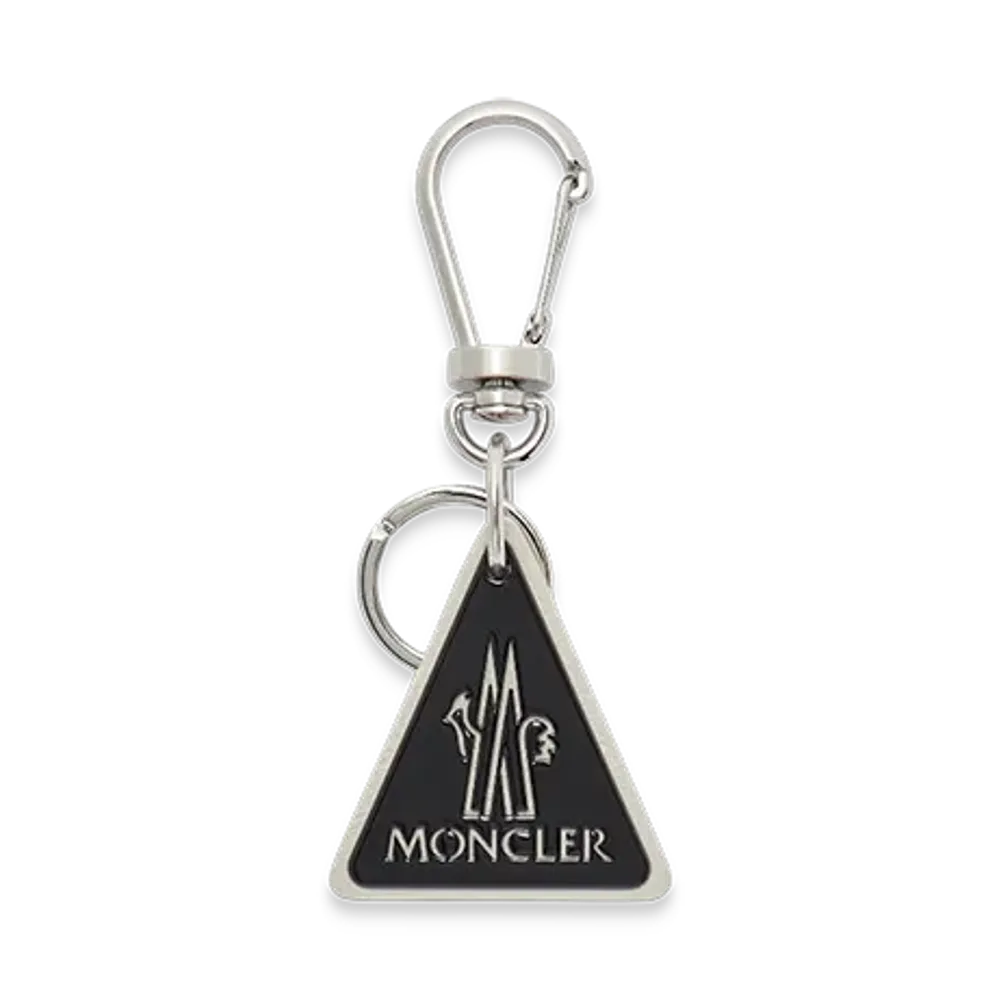 MONCLER Logo Leather Key Ring "Black"