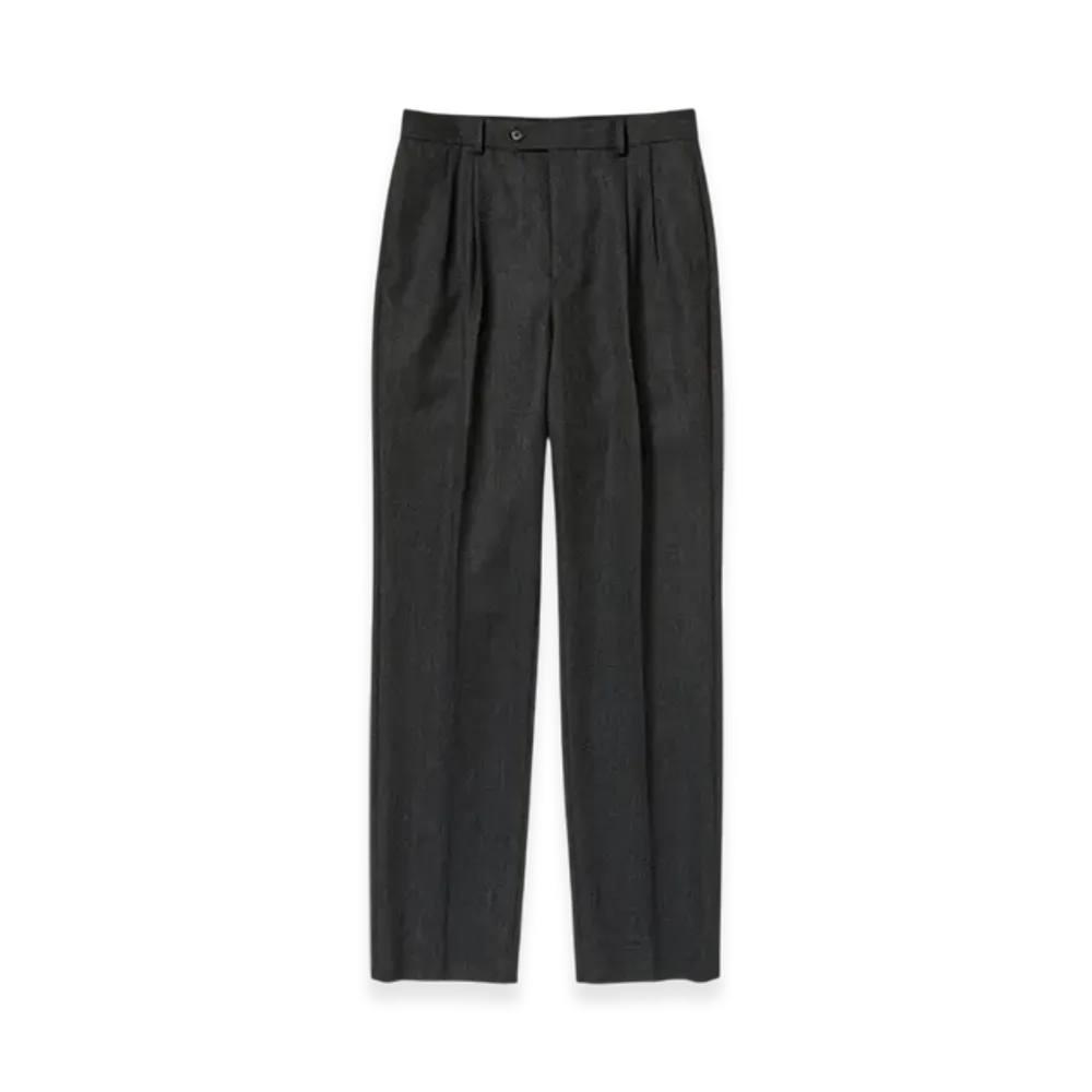AURALEE Bluefaced Wool Dobby Slacks "Charcoal"