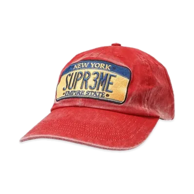 Supreme License Plate 6-Panel "Red"