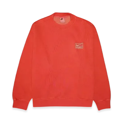 Nike x Stussy Pigment Dyed Fleece Crew (Asia Size) "Habanelo Red" FQ3016-642