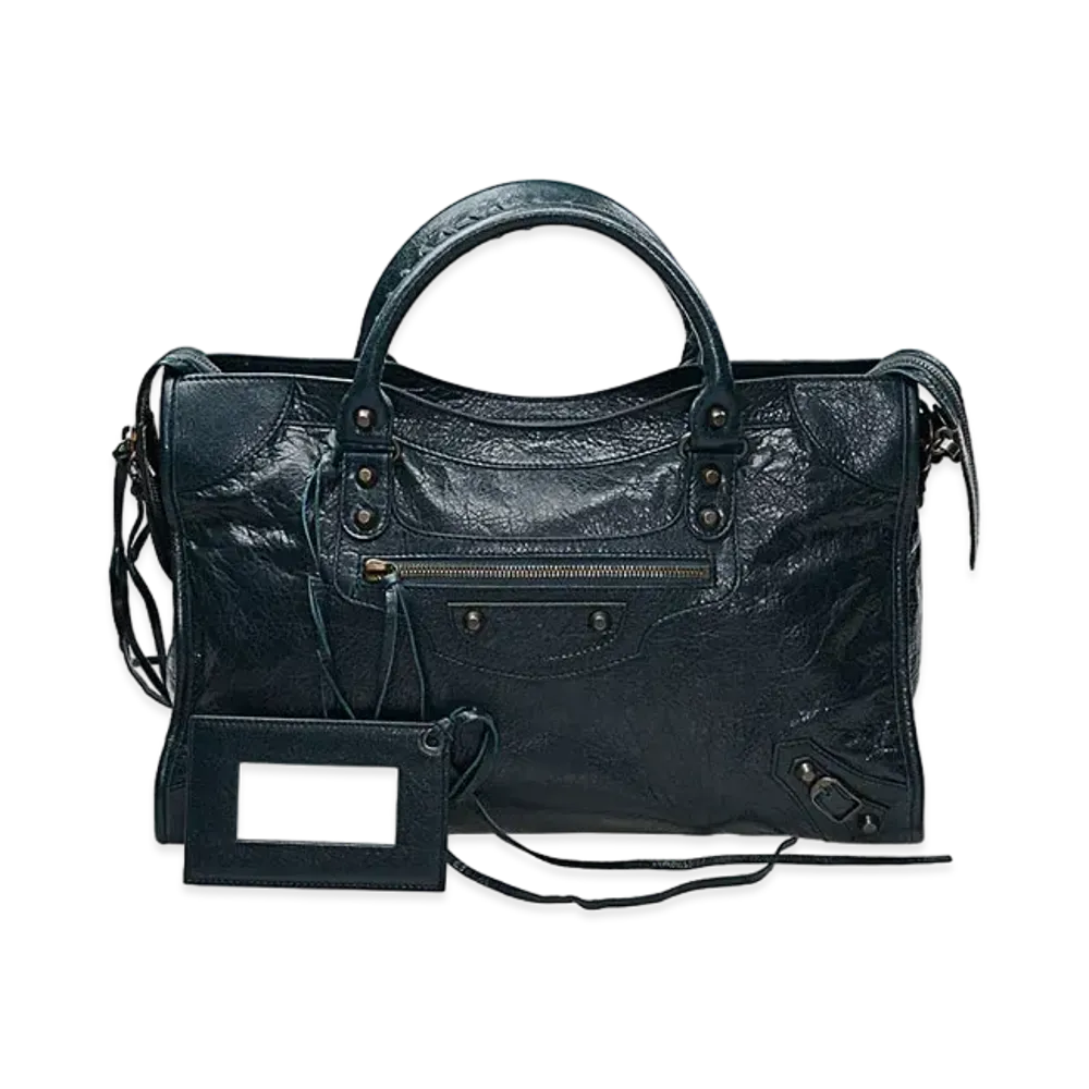 BALENCIAGA Handbag Lambskin "Dark Green"
